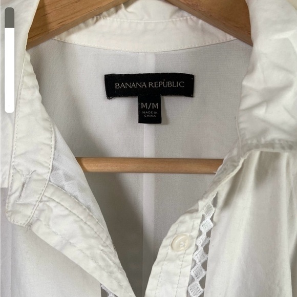 Banana Republic | Eyelet Lace Collared Dress | White Medium - Picture 9 of 9